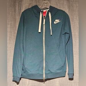 Nike Swoosh Women's Teal Zip-Up Lightweight Hoodie